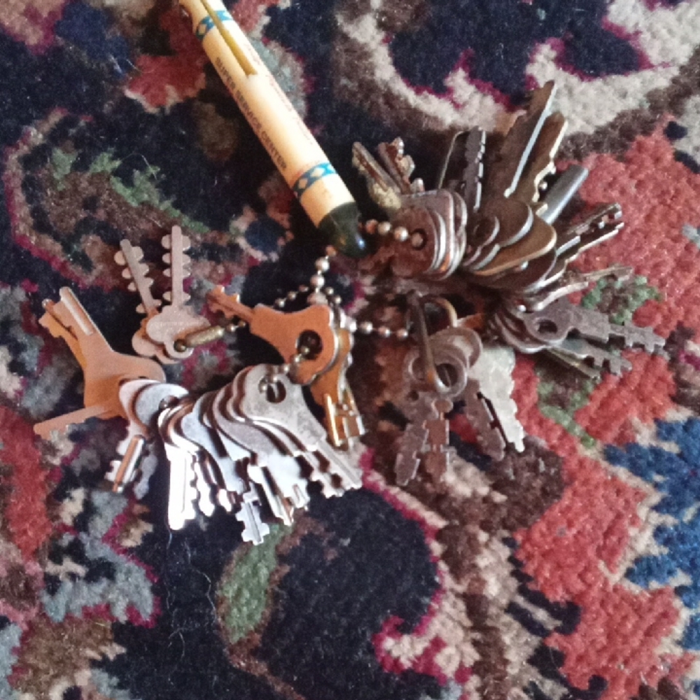 Vintage Key Collection with Beaded Chain